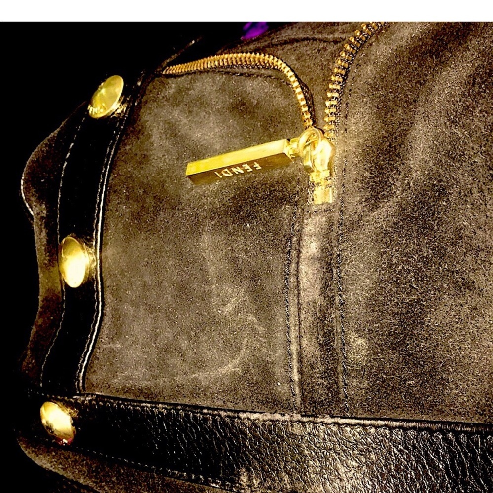 Auth Vintage Fendi Black Bag 3 sections - Picture 16 of 17